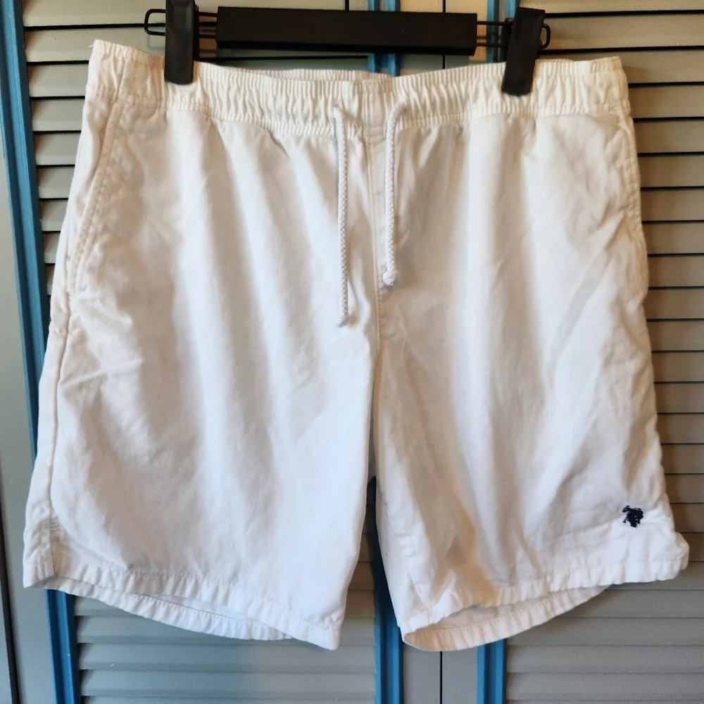 U.S. Polo Assn. White Drawstring Summer Shorts